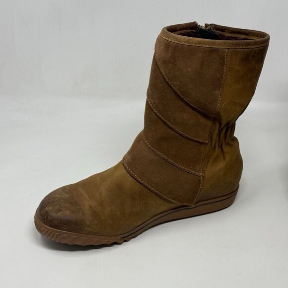 Sorel Firenzy Breve II Boots Womens 8.5 Brown Leather Waterproof Side Zip Mid - Picture 8 of 16